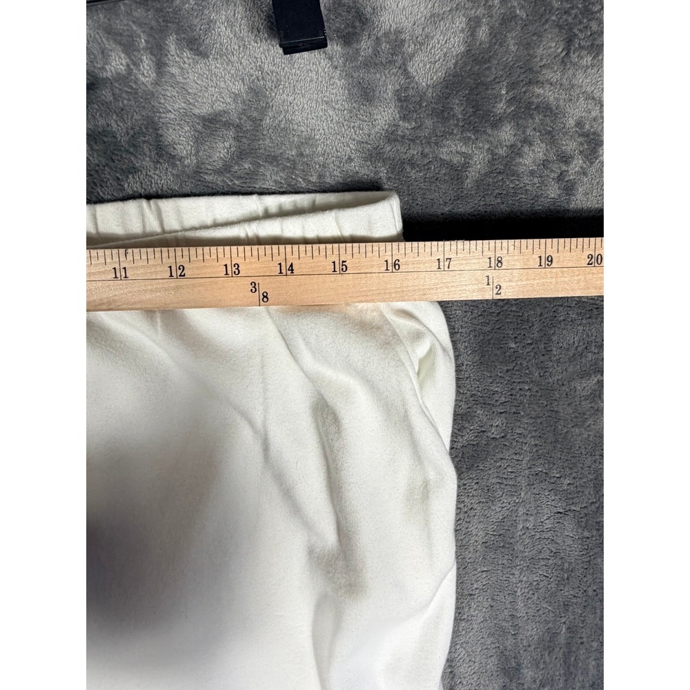 Lands End Womens Plus Capri Pants L 1X 18W White Cotton Elastic Waist Pockets - Picture 4 of 6